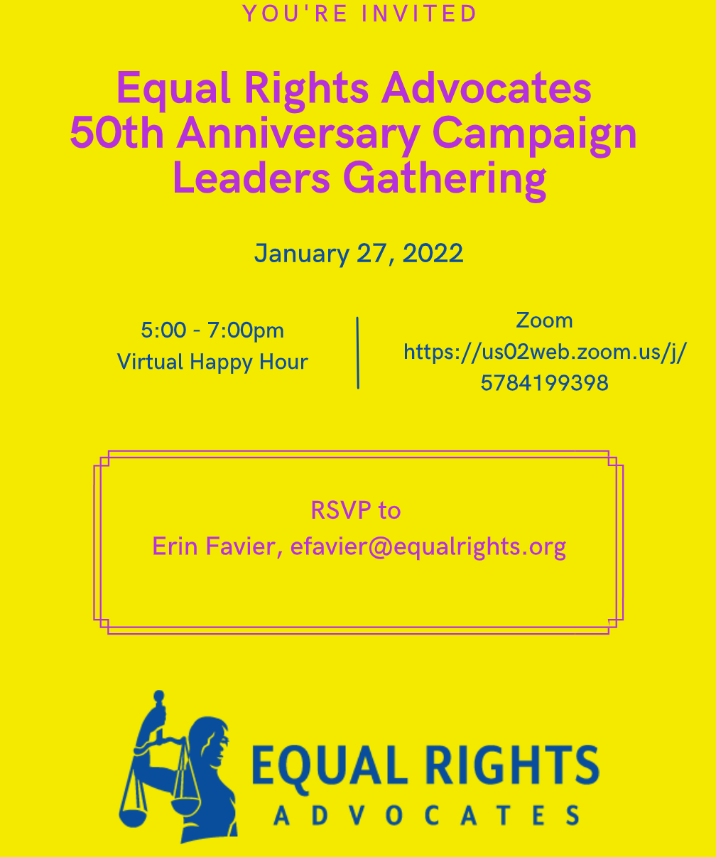 Equal Rights Advocates 50th Anniversary Campaign Leaders Gathering